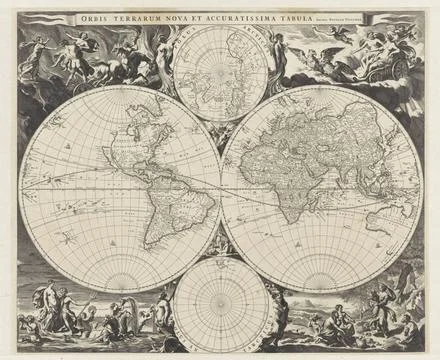 RECORD DATE NOT STATED  Map of the World, Jan De Visscher, After Nicolaes ... Foto stock