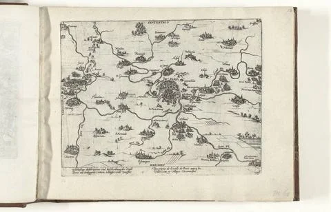 RECORD DATE NOT STATED  Map of Paris and surroundings, 1590, 1590 - 1612 p... Foto stock