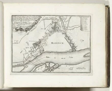 RECORD DATE NOT STATED  Map of Mainz, 1693, 1693 print Map of the fortific... Fotos Stock