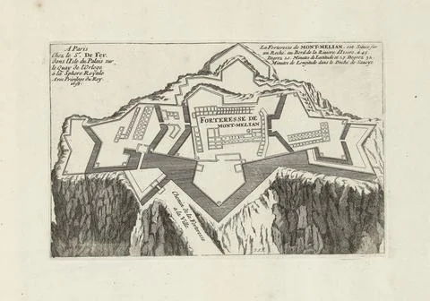 RECORD DATE NOT STATED  Map of the fortress of MontmÃ lian, 1693, 1693 pri.. Stock Photos