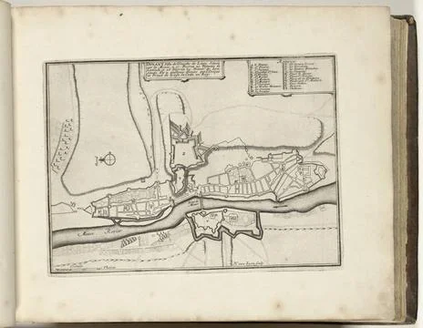 RECORD DATE NOT STATED  Map of Dinant, 1693, 1693 print Map of the reinfor... Stockfoto's