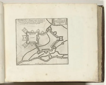 RECORD DATE NOT STATED  Map of Jülich, 1693, 1693 print Map of the reinfor.. Fotos Stock