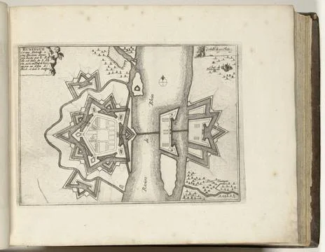 RECORD DATE NOT STATED  Map of Huningue, 1693, 1693 print Map of the reinf... Fotos Stock