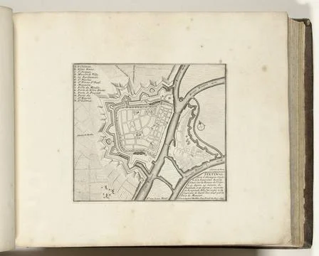 RECORD DATE NOT STATED  Map of Stettin, 1693, 1693 print Map of the reinfo... Stock Photos