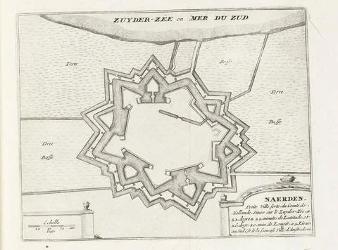 RECORD DATE NOT STATED  Map of Naarden, ca. 1693-1695, 1693 - 1695 print M... Stock Photos