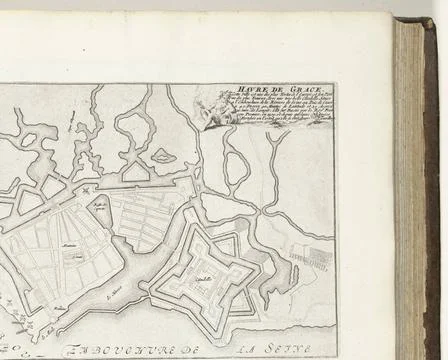 RECORD DATE NOT STATED  Map of Le Havre, ca. 1693-1695, 1693 - 1695 print ... Stockfoto's