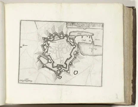 RECORD DATE NOT STATED  Map of Le Quesnoy, ca. 1693-1695, 1693 - 1695 prin... Fotos Stock