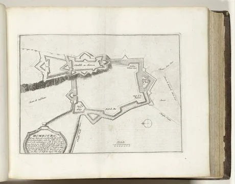 RECORD DATE NOT STATED  Map of Homburg, ca. 1693-1695, 1693 - 1695 print M... Stock Photos