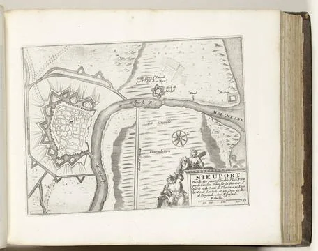 RECORD DATE NOT STATED  Map of Nieuwpoort, ca. 1695, 1695 - 1697 print Map... Stock Photos