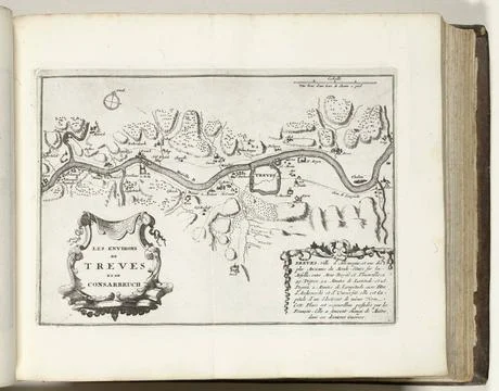 RECORD DATE NOT STATED  Map of the surroundings of Trier, ca. 1693-1695, 1... Stock Photos