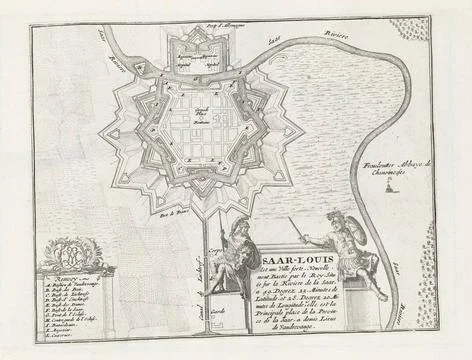 RECORD DATE NOT STATED  Map of Saarlouis, ca. 1693-1695, 1693 - 1695 print... Stock Photos