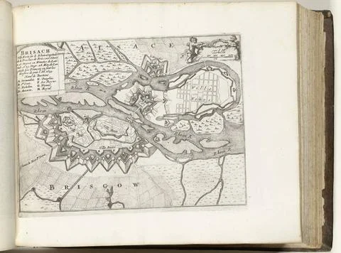 RECORD DATE NOT STATED  Map of Breisach, ca. 1695, 1695 - 1697 print Map o... Fotos Stock