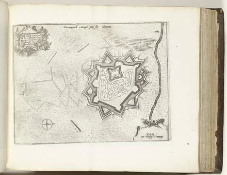 RECORD DATE NOT STATED  Map of Carmagnola, ca. 1695, 1695 - 1697 print Map... Fotos Stock