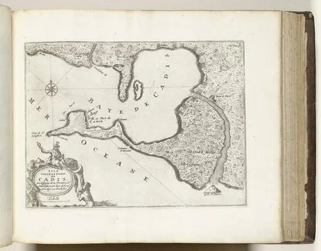 RECORD DATE NOT STATED  Map of Cadiz, ca. 1695, 1695 - 1697 print Map of t... Fotos Stock