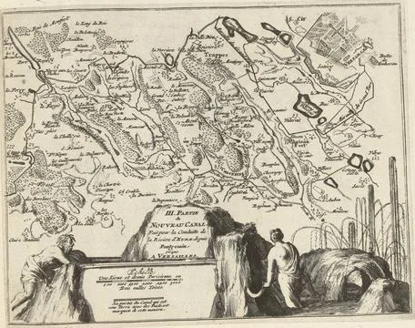 RECORD DATE NOT STATED  Map of the new channel from Pontgouin to Versaille... Stock Photos