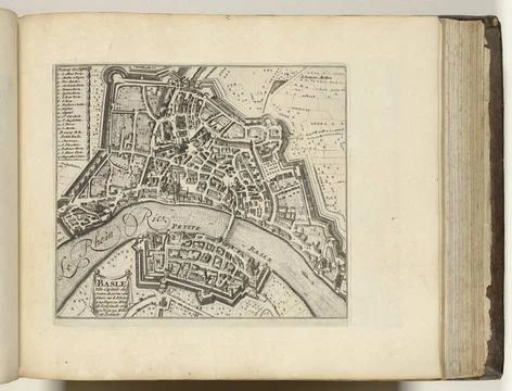 RECORD DATE NOT STATED  Map of Basel, ca. 1693-1696, 1693 - 1696 print Map... Fotos Stock