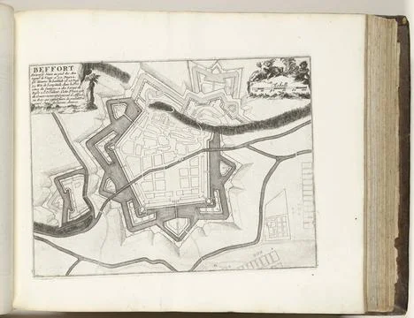 RECORD DATE NOT STATED  Map of Belfort, ca. 1695, 1695 - 1697 print Map of... Stock Photos