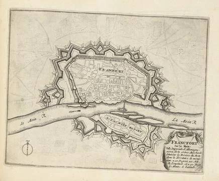 RECORD DATE NOT STATED  Map of Frankfurt am Main, ca. 1693-1696, 1693 - 16... Fotos Stock