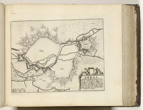 RECORD DATE NOT STATED  Map of Arras, ca. 1693-1696, 1693 - 1696 print Map... Fotos Stock
