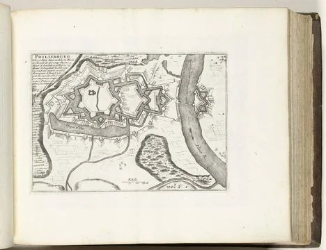 RECORD DATE NOT STATED  Map of Philippsburg, ca. 1695, 1695 - 1697 print M... Fotos Stock