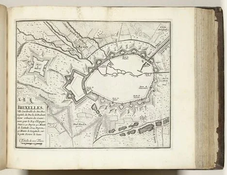 RECORD DATE NOT STATED  Map of Brussels, ca. 1693-1696, 1693 - 1696 print ... Stock Photos