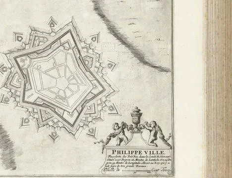 RECORD DATE NOT STATED  Map of Philippeville, ca. 1693-1696, 1693 - 1696 p... Stockfoto's