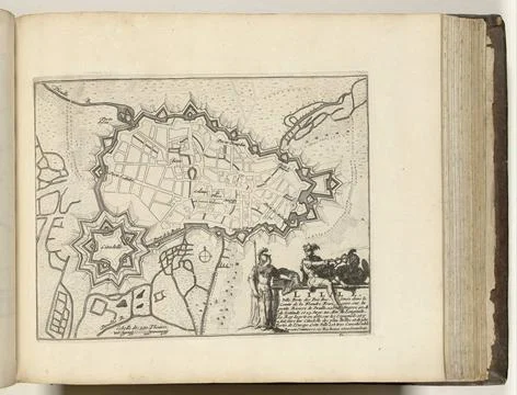 RECORD DATE NOT STATED  Map of Lille, ca. 1693-1696, 1693 - 1696 print Map... Fotos Stock