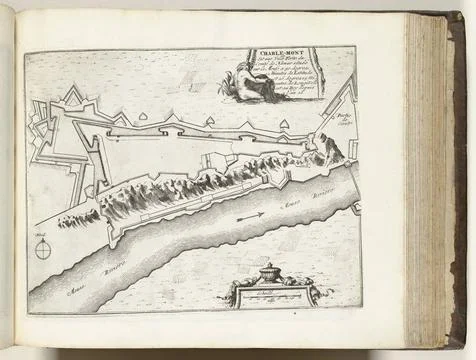 RECORD DATE NOT STATED  Map of Charle-Mont, ca. 1693-1696, 1693-1696 print... Stock Photos