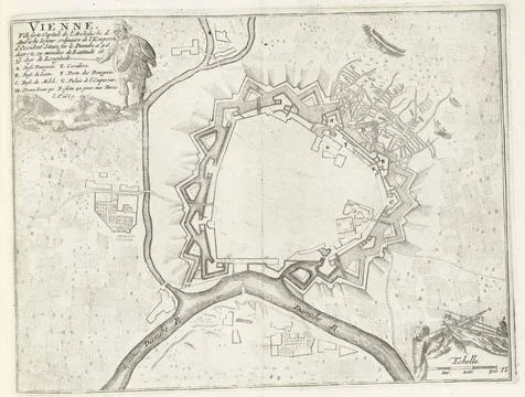 RECORD DATE NOT STATED  Map of Vienna, ca. 1695, 1695 - 1697 print Map of ... Fotos Stock