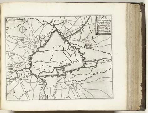 RECORD DATE NOT STATED  Map of Ghent, ca. 1693-1696, 1693 - 1696 print Map... Fotos Stock