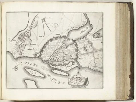 RECORD DATE NOT STATED  Map of Hamburg, ca. 1693-1696, 1693 - 1696 print M... Fotos Stock