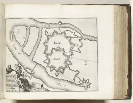 RECORD DATE NOT STATED  Map of Mannheim, ca. 1693-1696, 1693 - 1696 print ... Fotos Stock