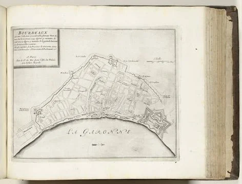 RECORD DATE NOT STATED  Map of Bordeaux, ca. 1693-1696, 1693 - 1696 print ... Fotos Stock