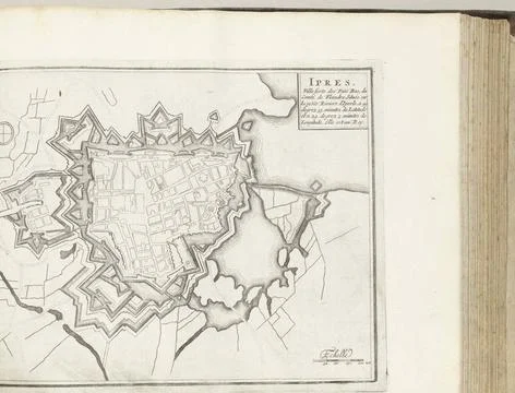 RECORD DATE NOT STATED  Map of Yperen, ca. 1693-1696, 1693 - 1696 print Ma... Stock Photos