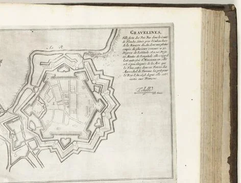 RECORD DATE NOT STATED  Map of Gravelines, ca. 1693-1696, 1693 - 1696 prin... Stock Photos