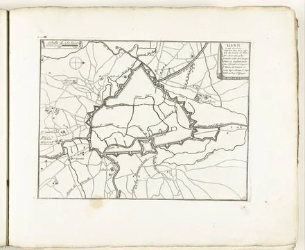 RECORD DATE NOT STATED  Map of Ghent, ca. 1702, 1702 - 1703 print Map of t... Stock Photos