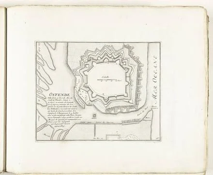 RECORD DATE NOT STATED  Map of Ostend, ca. 1702, 1702 - 1703 print Map of ... Fotos Stock