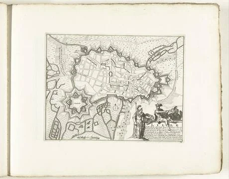 RECORD DATE NOT STATED  Map of Lille, ca. 1702, 1702 - 1703 print Map of t... Fotos Stock