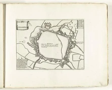 RECORD DATE NOT STATED  Map of Mons, ca. 1702, 1702 - 1703 print Map of th... Fotos Stock