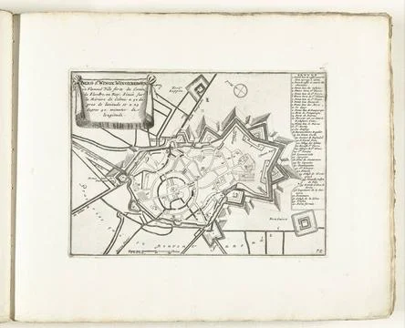 RECORD DATE NOT STATED  Map of Sint -Winoksbergen, ca. 1702, 1702 - 1703 p... Fotos Stock