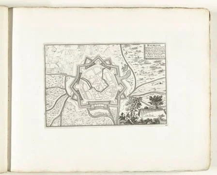 RECORD DATE NOT STATED  Map of Maubeuge, ca. 1702, 1702 - 1703 print Map o... Fotos Stock