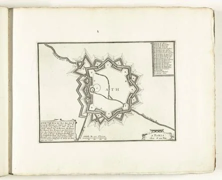 RECORD DATE NOT STATED  Map of ATH, ca. 1702, 1702 - 1703 print Map of the... Fotos Stock