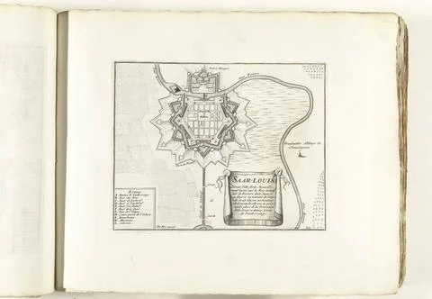 RECORD DATE NOT STATED  Map of Saarlouis, ca. 1702, 1702 - 1703 print Map ... Stock Photos
