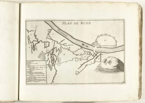 RECORD DATE NOT STATED  Map of Buda, ca. 1702, 1702 - 1703 print Map of th... Stock Photos