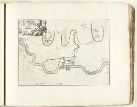 RECORD DATE NOT STATED  Map of Heilbronn, ca. 1702, 1702 - 1703 print Map ... Fotos Stock