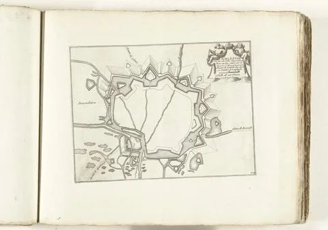 RECORD DATE NOT STATED  Map of Schlettstadt, ca. 1702, 1702 - 1703 print M... Stock Photos