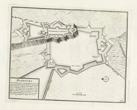 RECORD DATE NOT STATED  Map of Homburg, ca. 1702, 1702 - 1703 print Map of... Fotos Stock