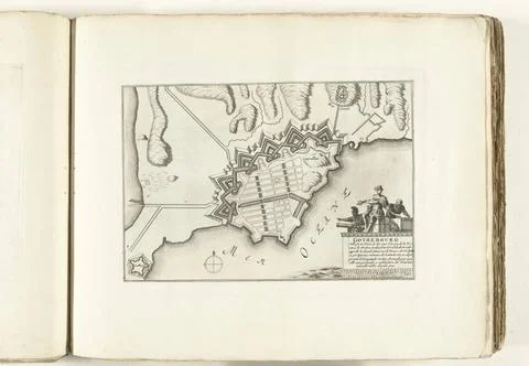 RECORD DATE NOT STATED  Map of Gothenburg, ca. 1702, 1702 - 1703 print Map... Fotos Stock