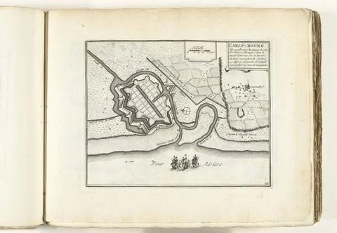 RECORD DATE NOT STATED  Map of the Carlsburg Fort, ca. 1702, 1702 - 1703 p... Fotos Stock