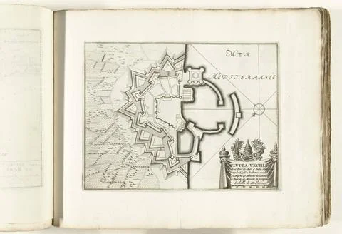 RECORD DATE NOT STATED  Map of Civitavecchia, ca. 1702, 1702 - 1703 print ... Fotos Stock